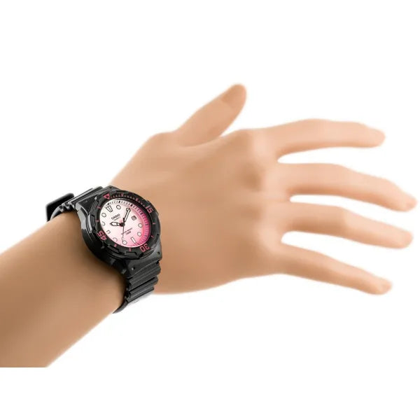 Casio női karóra LRW-200H-4EV, 100 M vízálló, rózsaszín számlap