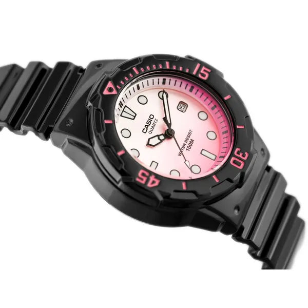 Casio női karóra LRW-200H-4EV, 100 M vízálló, rózsaszín számlap