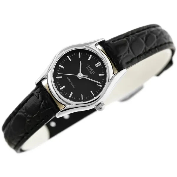 Casio LTP-1094E-1ARDF női karóra, fekete bőr szíj, 23 mm WR30