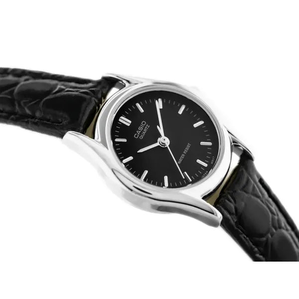 Casio LTP-1094E-1ARDF női karóra, fekete bőr szíj, 23 mm WR30
