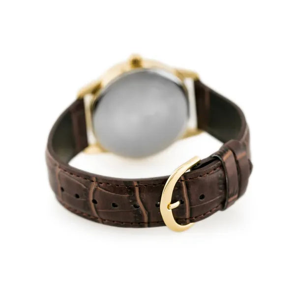 Casio férfi karóra MTP-V001GL-1B arany tok, barna bőrszíj 38 mm