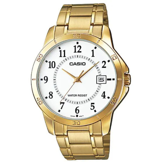 Casio MTP-V004G-7B férfi karóra – arany nemesacél, dátum, WR30