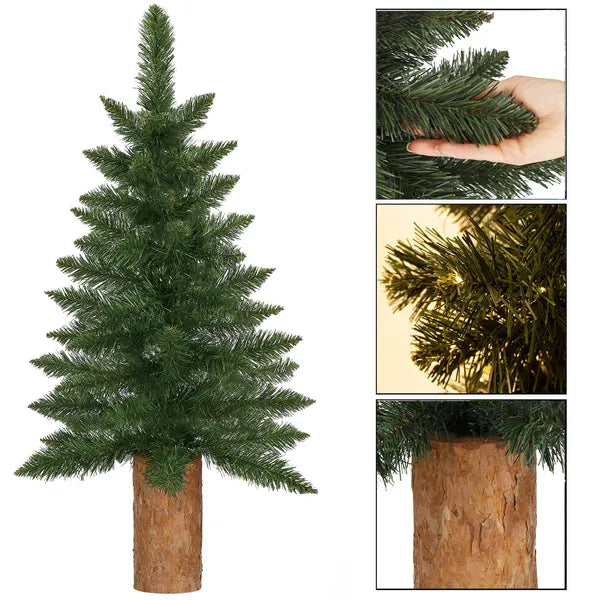 Mini prémium műfenyő valódi fatörzzsel, 100 cm