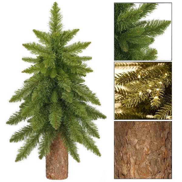 Mini PE karácsonyfa természetes törzsön, 90 cm