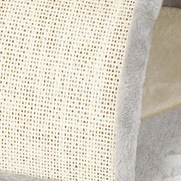Macskabútor kaparófa, 2 szintes, 48 cm, szürke/krém MDF-poliészter