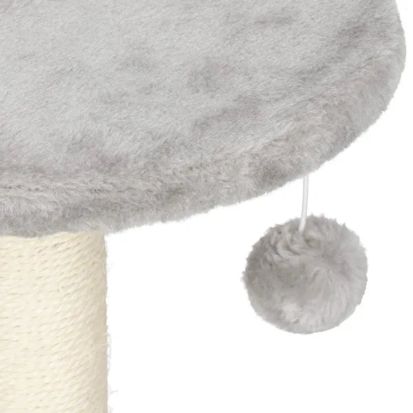 Macskabútor kaparófa, 2 szintes, 48 cm, szürke/krém MDF-poliészter