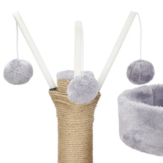 Springos 5 szintes macskabútor 127 cm, barna/szürke kaparófa