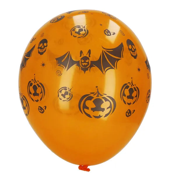 Halloween dekorációs készlet, 38 részes latex lufikkal és függönnyel