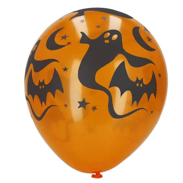 Halloween dekorációs készlet, 38 részes latex lufikkal és függönnyel