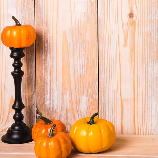 Halloween tök dekoráció 8,5 cm, narancssárga-zöld, PP műanyag