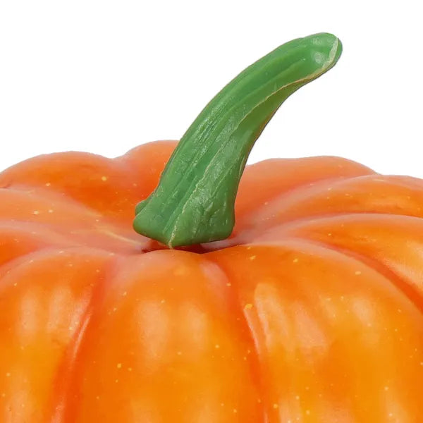 Halloween tök dekoráció 8,5 cm, narancssárga-zöld, PP műanyag