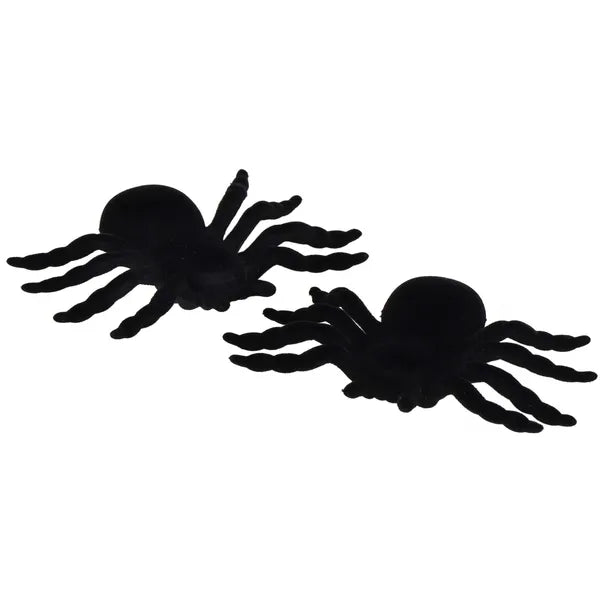 Halloween dekorációs pók 2 db – fekete, 10 cm, műanyag