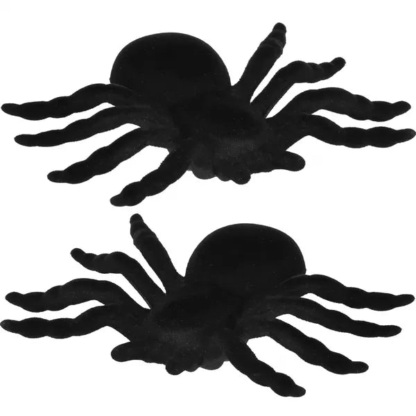 Halloween dekorációs pók 2 db – fekete, 10 cm, műanyag