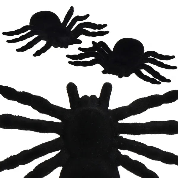 Halloween dekorációs pók 2 db – fekete, 10 cm, műanyag