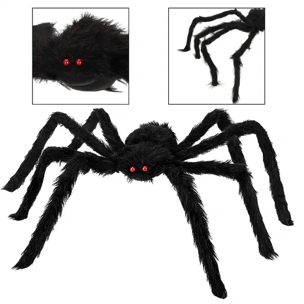 Halloween óriáspók dekoráció fekete, hajlítható lábakkal, 90 cm