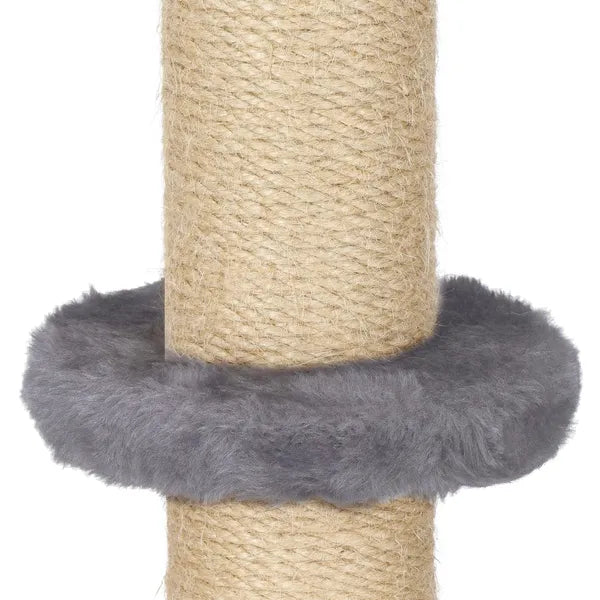 Springos macskakaparó torony játékkal, 72 cm, barna/sötétszürke