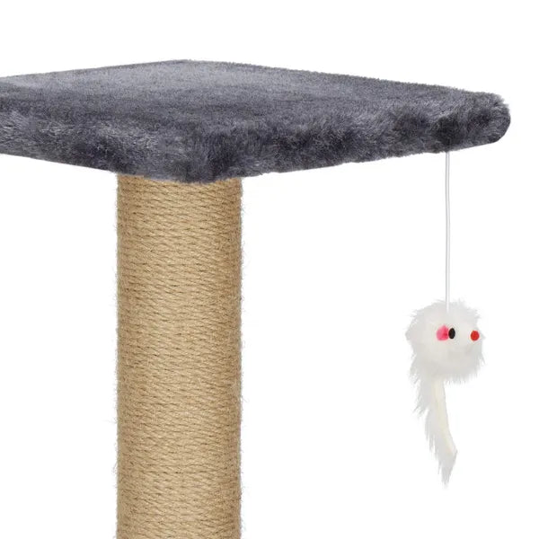 Macskabútor kaparófával, 5 szintes, 91 cm, bézs/szürke