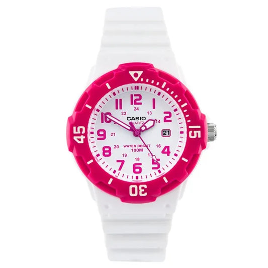 Casio LRW-200H-4BV lány karóra, WR100, fehér-rózsaszín, 33 mm