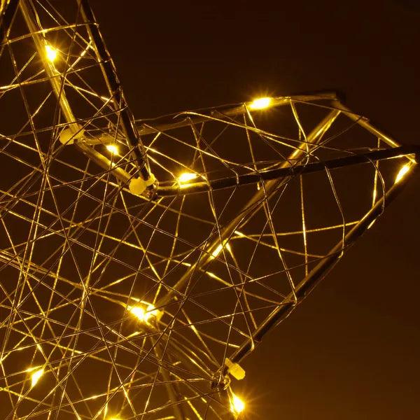 30 cm-es beltéri, elemes meleg fehér LED csillag dekorfény, 30 LED