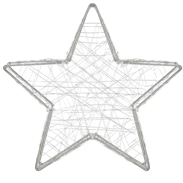 30 cm-es beltéri, elemes meleg fehér LED csillag dekorfény, 30 LED