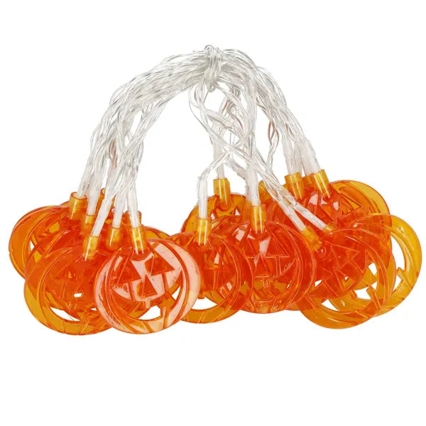 Halloween töklámpás fényfüzér 20 LED, meleg fehér, 3,3 m, elemes