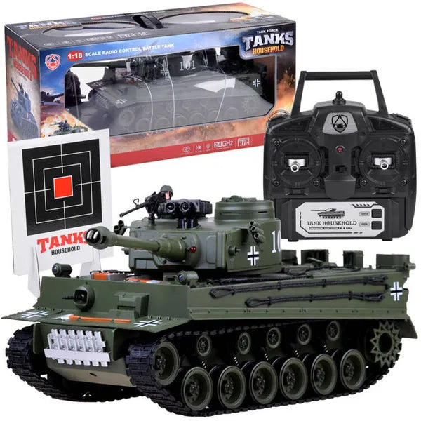 1:18 RC Tiger harckocsi BB lövedékkel, LED fénnyel, hanggal, 45 cm