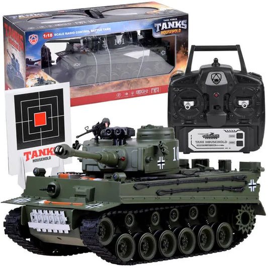 1:18 RC Tiger harckocsi BB lövedékkel, LED fénnyel, hanggal, 45 cm