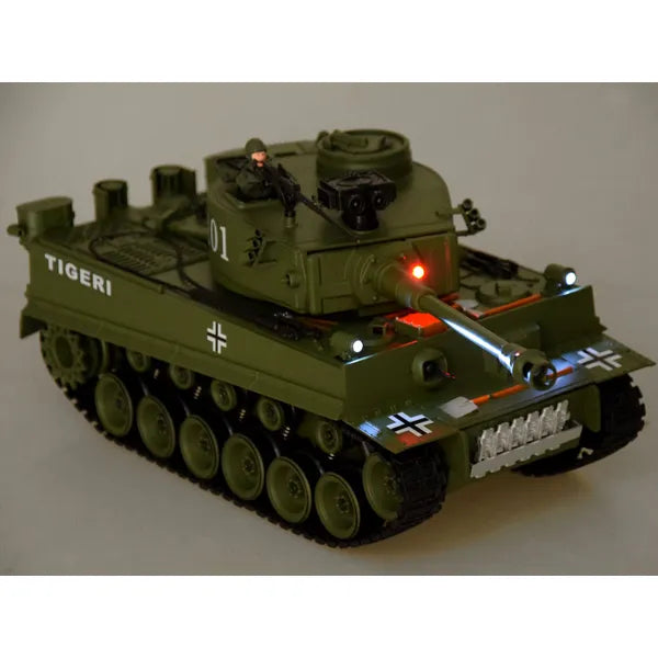 1:18 RC Tiger harckocsi BB lövedékkel, LED fénnyel, hanggal, 45 cm