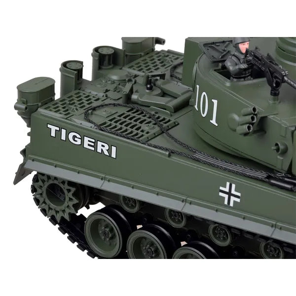 1:18 RC Tiger harckocsi BB lövedékkel, LED fénnyel, hanggal, 45 cm