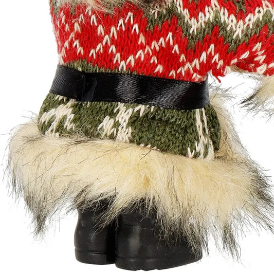Springos karácsonyi Télapó dekoráció, 20 cm, többszínű, csengővel