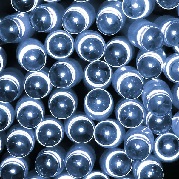 Springos napelemes LED fényfüzér, 100 hideg fehér LED, 12 m, IP44