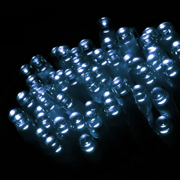 Springos napelemes LED fényfüzér, 100 hideg fehér LED, 12 m, IP44