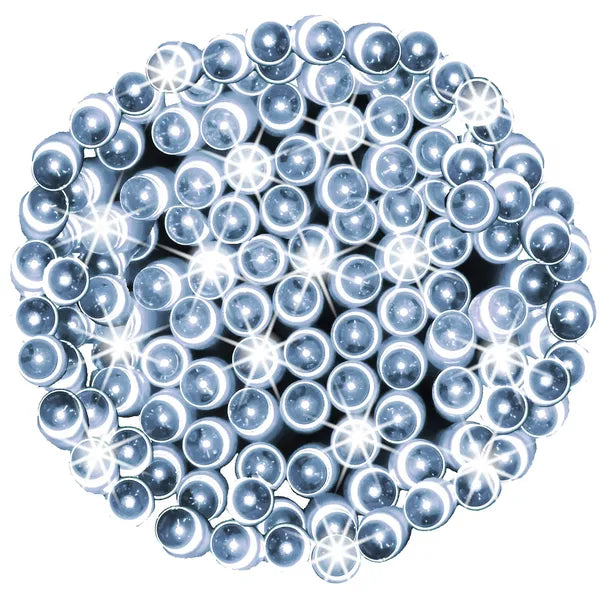 Springos napelemes LED fényfüzér, 100 hideg fehér LED, 12 m, IP44