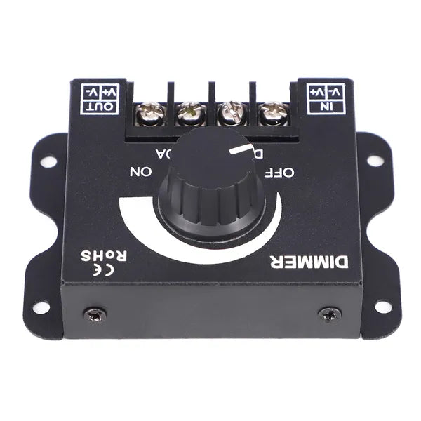 AG132C LED fényerőszabályzó, 12–24 V DC, 30 A, fekete