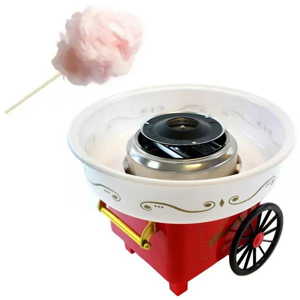 Piros vattacukor készítő gép, 500 W, 30 cm tál, kvarc fűtőszál