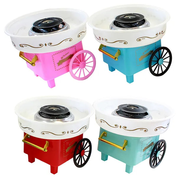Piros vattacukor készítő gép, 500 W, 30 cm tál, kvarc fűtőszál