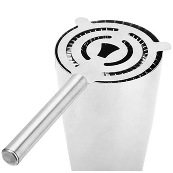 9 részes koktélkészlet bambusz állvánnyal, rozsdamentes acél, shaker 750 ml