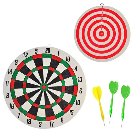 Kétszeres játékfelületű dartstábla 30 cm-es, 3 acél hegyű nyíllal