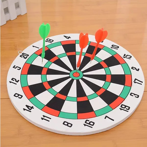 Kétszeres játékfelületű dartstábla 30 cm-es, 3 acél hegyű nyíllal