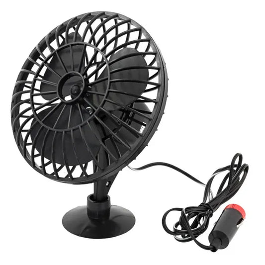 Autós ventilátor 12V, 14 cm – szivargyújtós, tapadókorongos