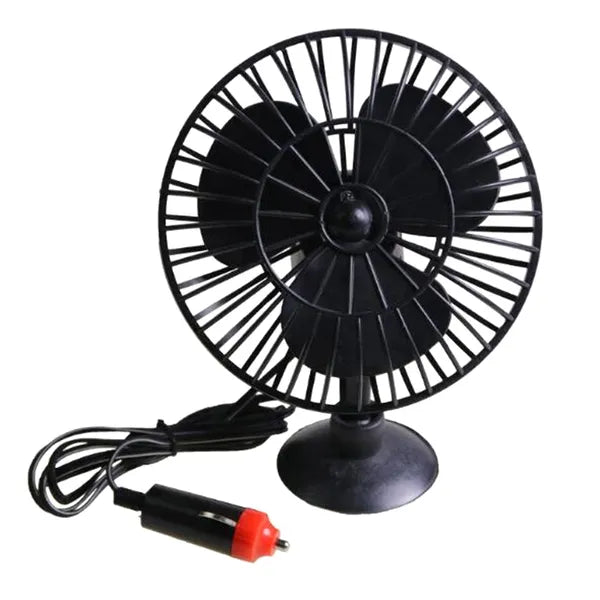 Autós ventilátor 12V, 14 cm – szivargyújtós, tapadókorongos
