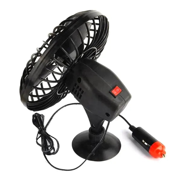 Autós ventilátor 12V, 14 cm – szivargyújtós, tapadókorongos