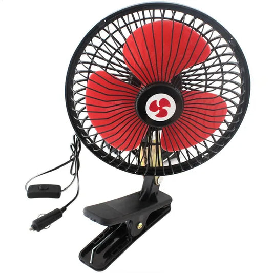 Autós ventilátor 12V, szivargyújtós, csíptetős, 17,5 cm, 1 m kábel