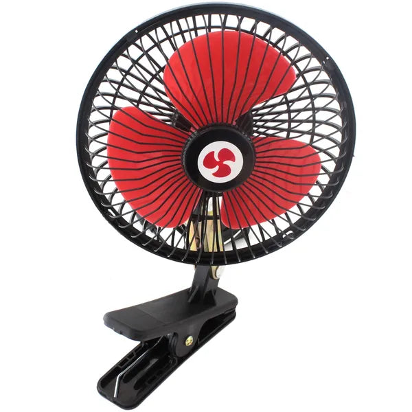 Autós ventilátor 12V, szivargyújtós, csíptetős, 17,5 cm, 1 m kábel