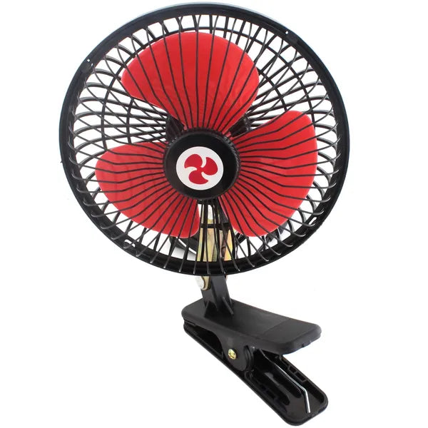 Autós ventilátor 12V, szivargyújtós, csíptetős, 17,5 cm, 1 m kábel