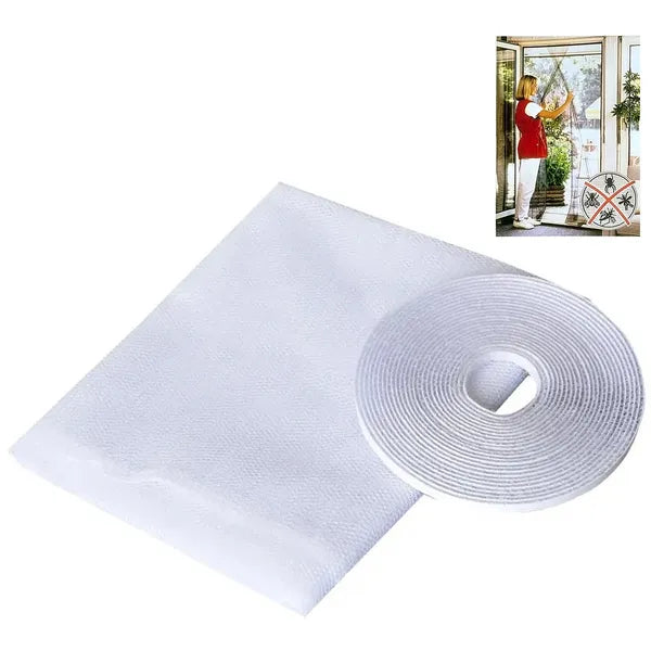 2 részes ajtó szúnyogháló, fehér, 2×60×200 cm, öntapadós tépőzár