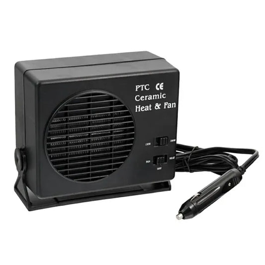 Autós fűtőventilátor PTC, 12V 300W, hűt/fűt, szivargyújtós, fekete