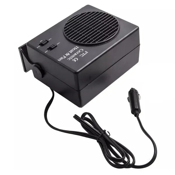 Autós fűtőventilátor PTC, 12V 300W, hűt/fűt, szivargyújtós, fekete