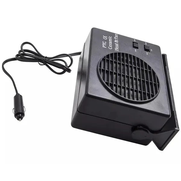 Autós fűtőventilátor PTC, 12V 300W, hűt/fűt, szivargyújtós, fekete