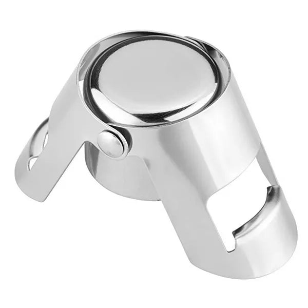 Rozsdamentes acél bor- és pezsgős palackzáró, szilikon tömítéssel, 5,5×3,8 cm